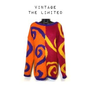 Vintage 90’s color block oversized mohair sweater